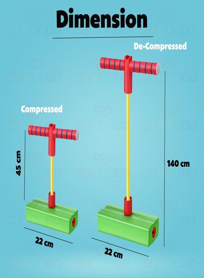 TECH LOGO ELECTRONICS لعبة القفز للأطفال - عصا قفز ممتعة وآمنة للأطفال الصغار - عصا قفز عالية الجودة ومتينة مصنوعة من الفوم وحبل مطاطي للأعمار من 3 سنوات فما فوق (ألوان متعددة) - Image 2
